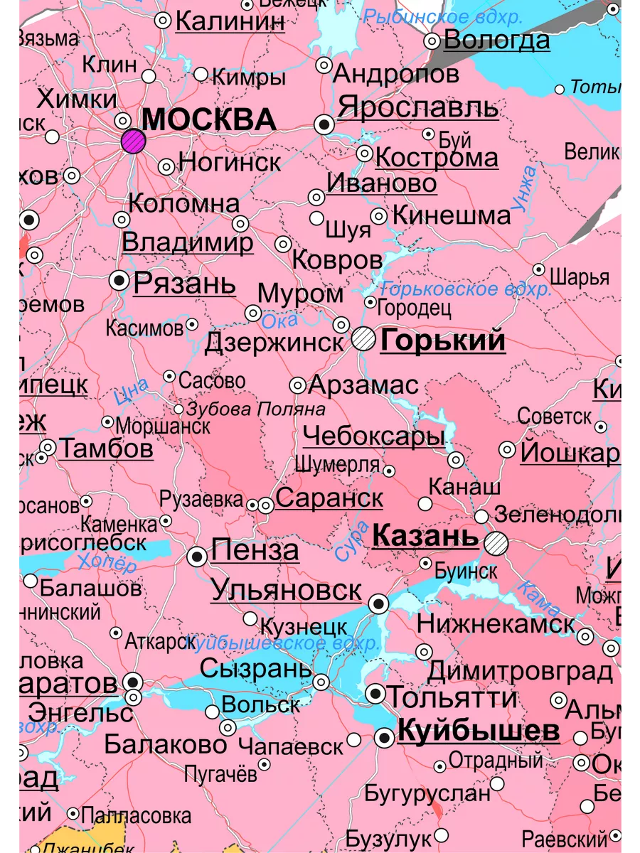 Карта СССР на стену географическая 192х112 см ламинированная — изображение 5