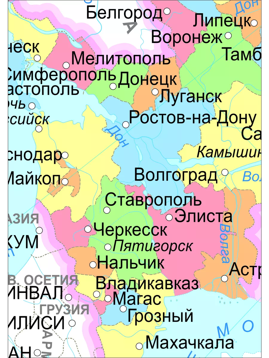 Карта России политическая настенная 201х112 см для детей — изображение 6
