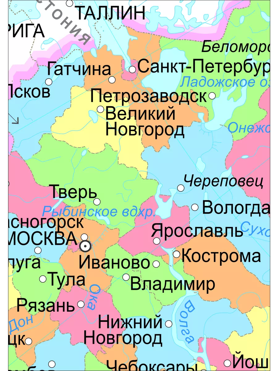 Карта России политическая настенная 201х112 см для детей — изображение 7