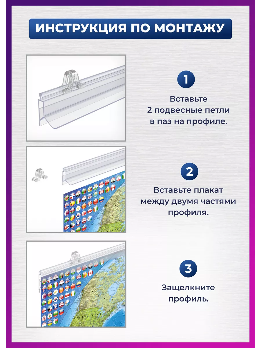 Карта мира настенная политическая географическая большая — изображение 7